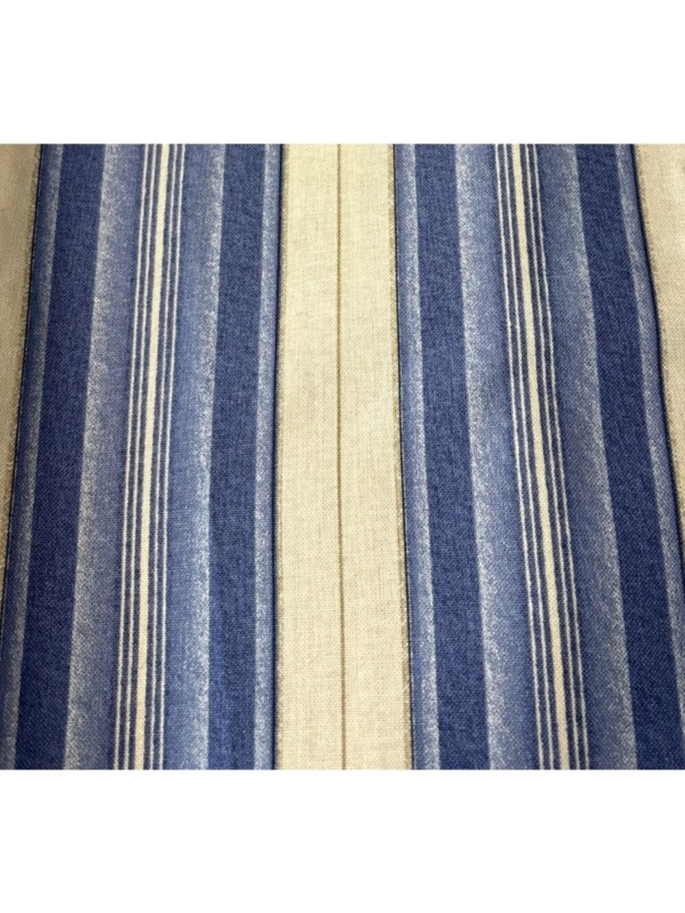 Anna Griffin Fleur Rouge Striped Cotton Fabric 21"x38" Blue Beige 2011 Design
